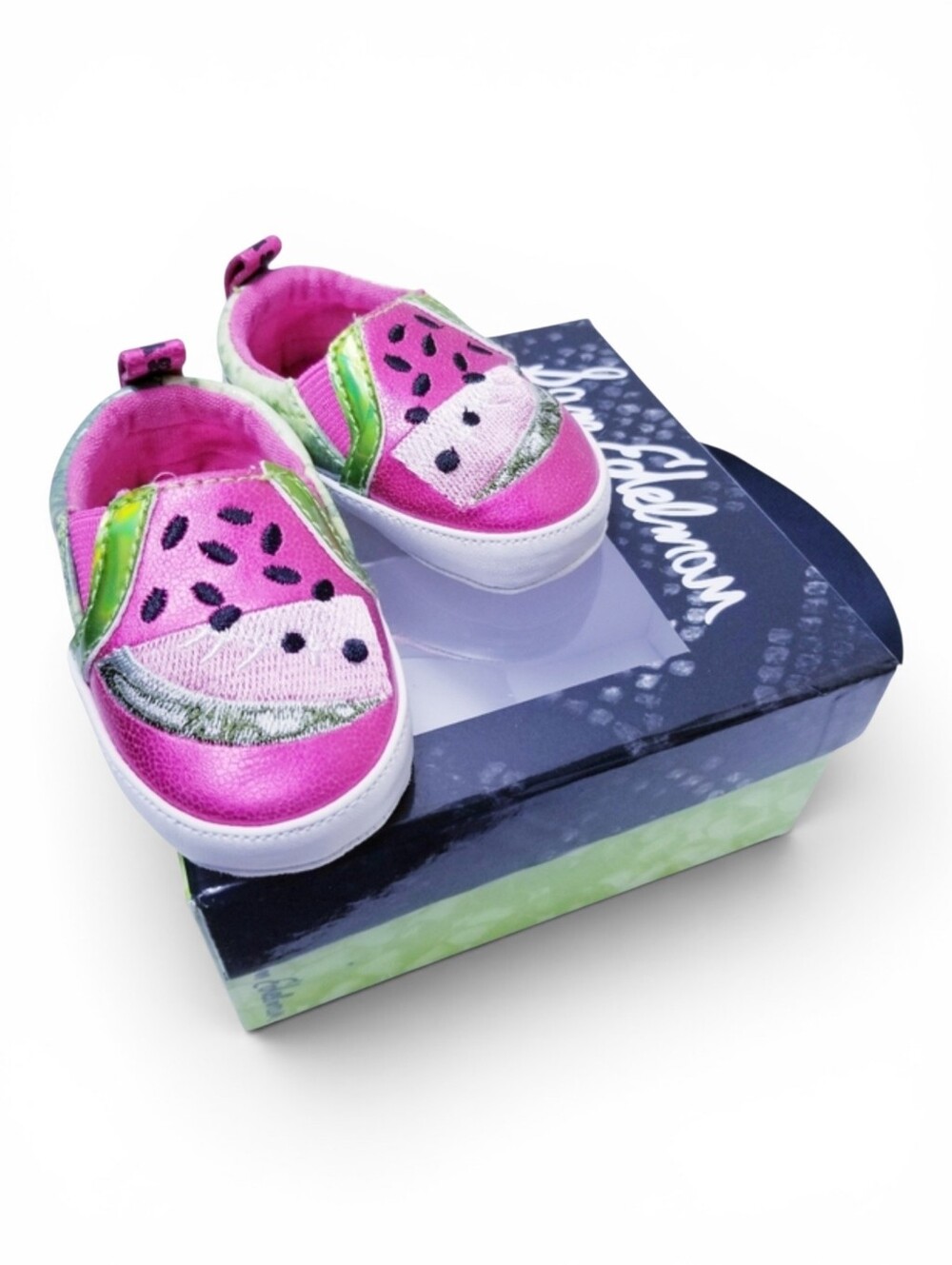 Sam Edelman Sneakers NIB Size 1 Blane Pink Watermelon Baby Soft Sole Slip On